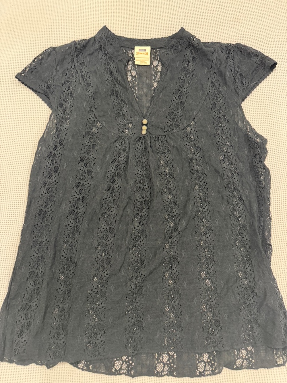Faded Glory Black Lace Cap Sleeve Camisole